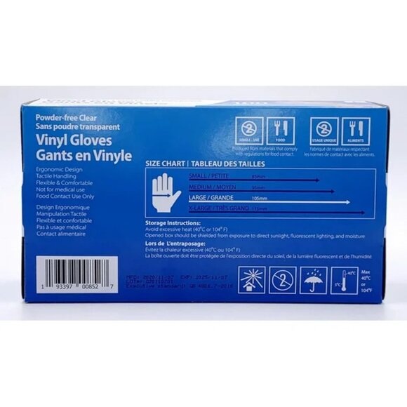 Disposable Powder-Free Clear Vinyl Gloves - Picture 3 of 10